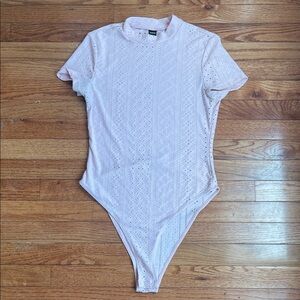 SHEIN Light Pink Lace Bodysuit